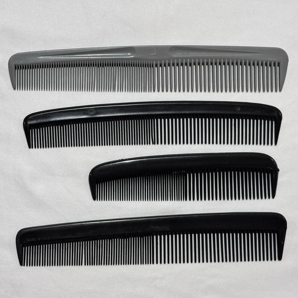 VINTAGE Comb Lot UNBREAKABLE, Goody & Misc Lot of 4 Men's Hair Combs